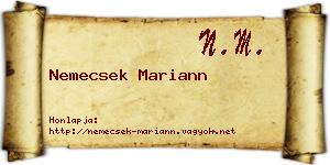 Nemecsek Mariann névjegykártya